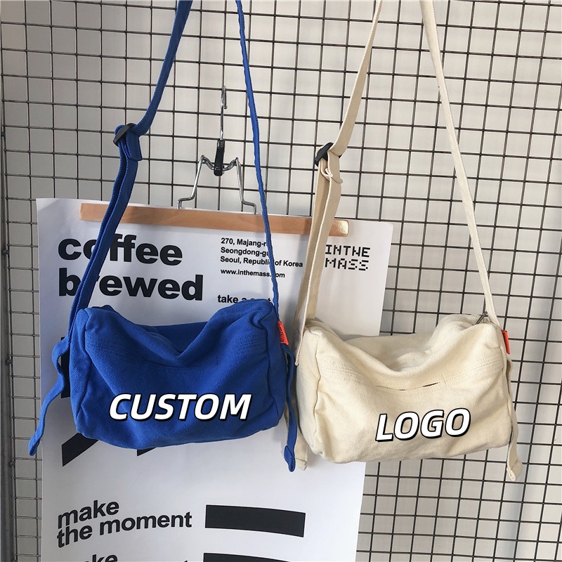 Women Bags Logo - Custom Logo Canvas Student Crossbody Bag,
