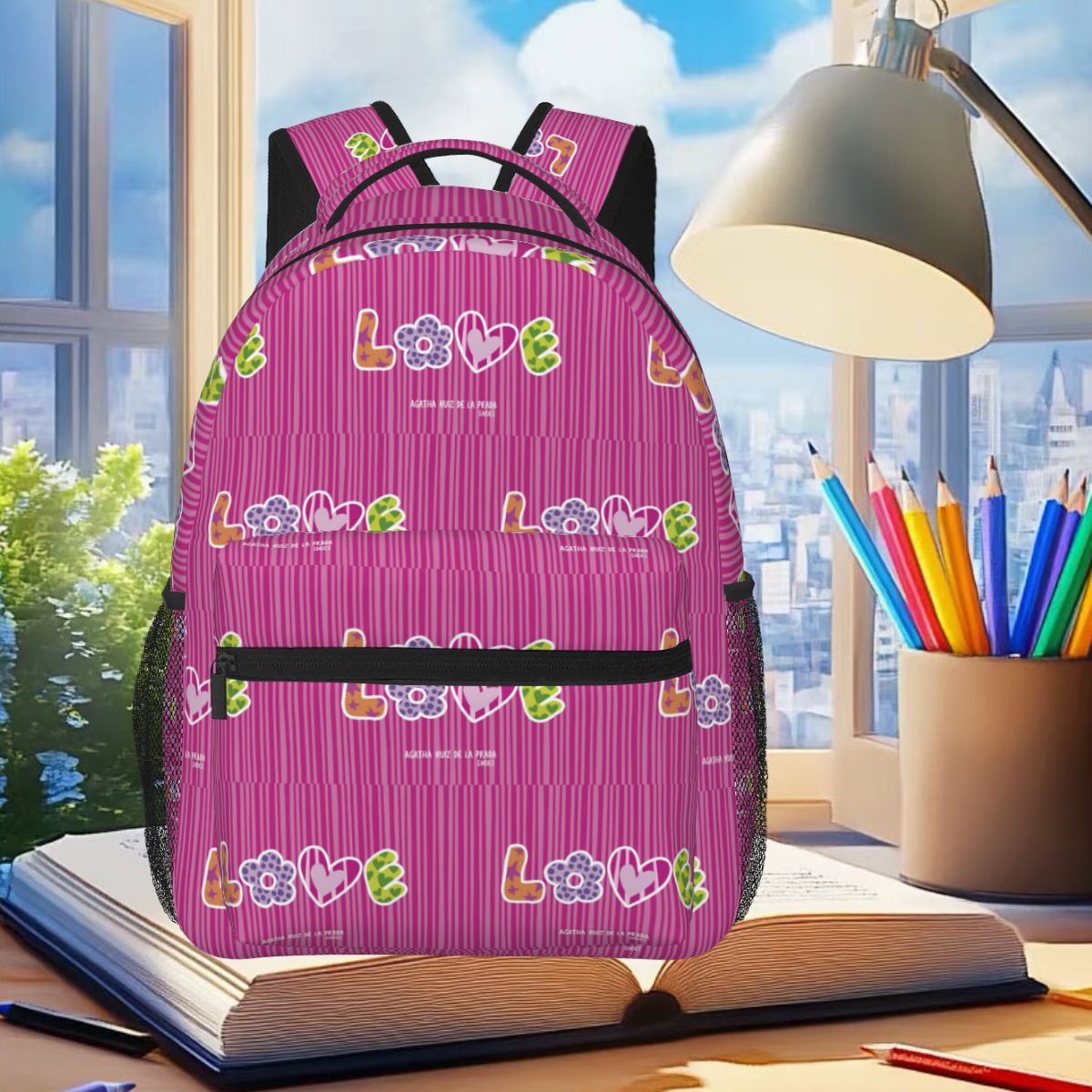 Women Bags Prada - Agatha Ruiz-De La-Prada Pattern Backpack Student