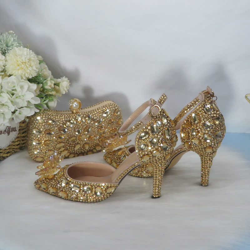2021New  Golden crystal Bridal - đánh giá và giá Women Bags And Shoes