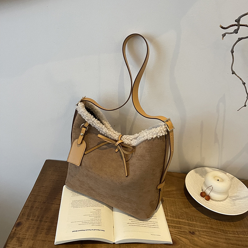 Faux Suede Solid Color Bow Cro - đánh giá và giá Women Bags Branded Sale