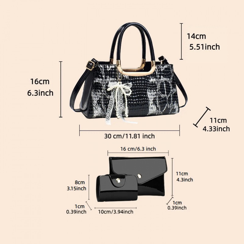 Women's Handbag Set, Crocodile - đánh giá và giá Women'S Evening Bags