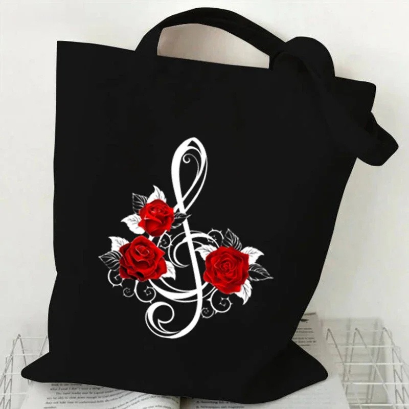 Music Note Heartbeat Printed C - đánh giá và giá Women Handheld Bags