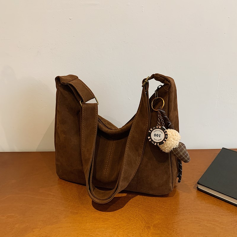 Faux Suede Solid Color Shoulde - đánh giá và giá Women Bags Branded Sale