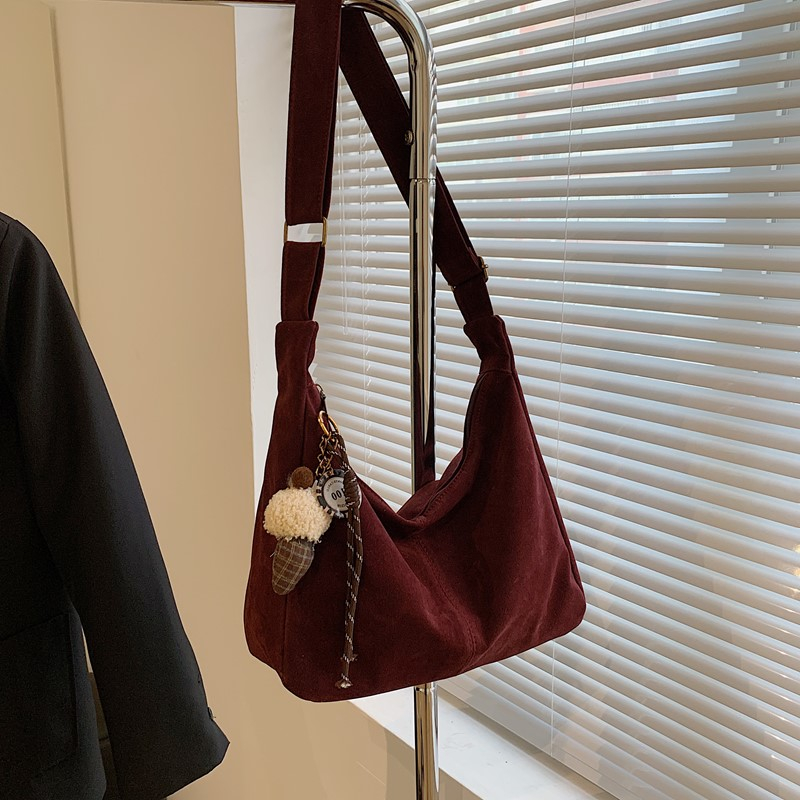 Faux Suede Solid Color Shoulde - đánh giá và giá Women Bags Branded Sale