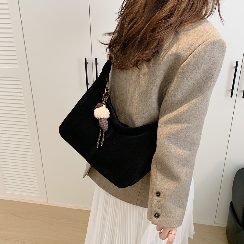 Faux Suede Solid Color Shoulde - đánh giá và giá Women Bags Branded Sale