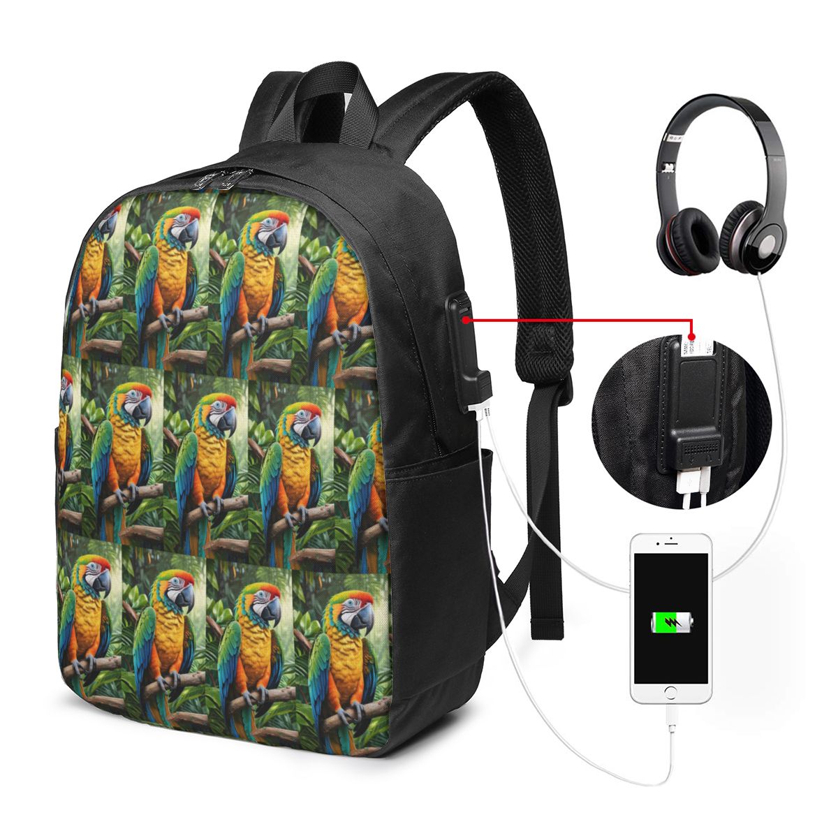 Cute Macaw Parrots Backpack Tr - đánh giá và giá Women Bags For Travel